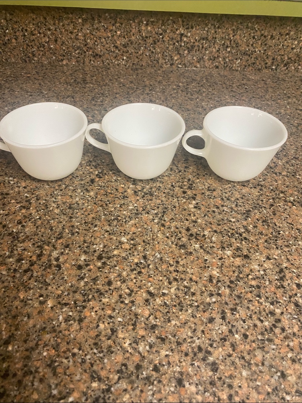 Pyrex White Milk Glass Coffee Cups Set of 3